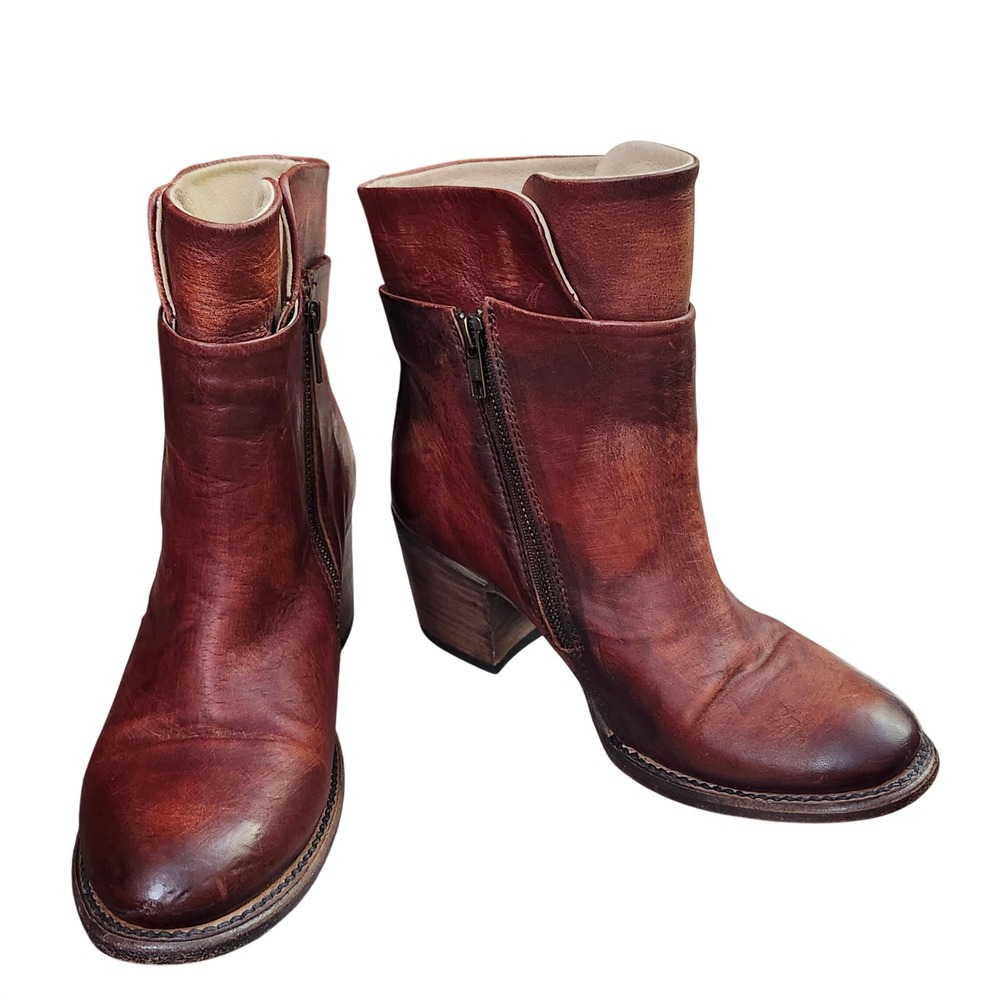 Freebird by Steven Clip Cognac Leather Ankle Boots FB-CLIP Mens 8 Western Zipper - Picture 2 of 14